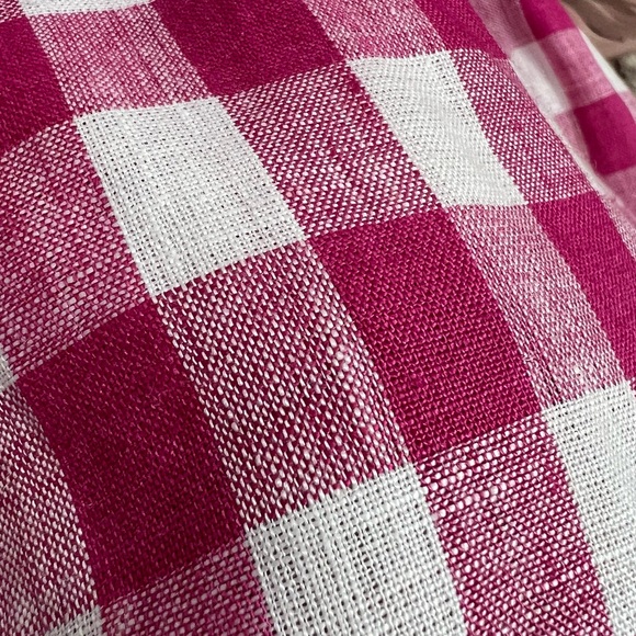 Karen Kane Line. Fuchsia Check Short Sleeve Top. - Picture 9 of 11